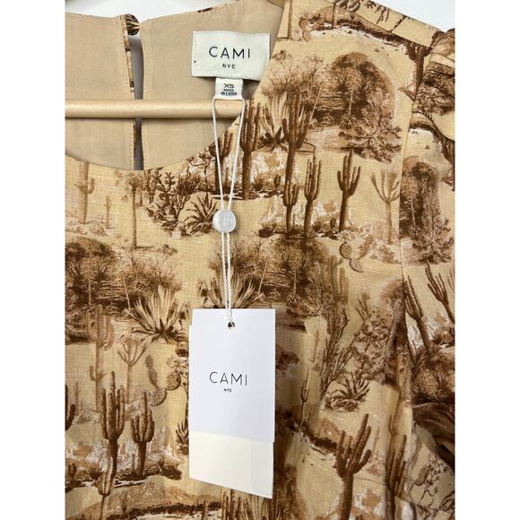 NWT Cami NYC Flor Crop Versatile Puff Sleeve Blouse Top Women's Desert Size: XS - Picture 5 of 10